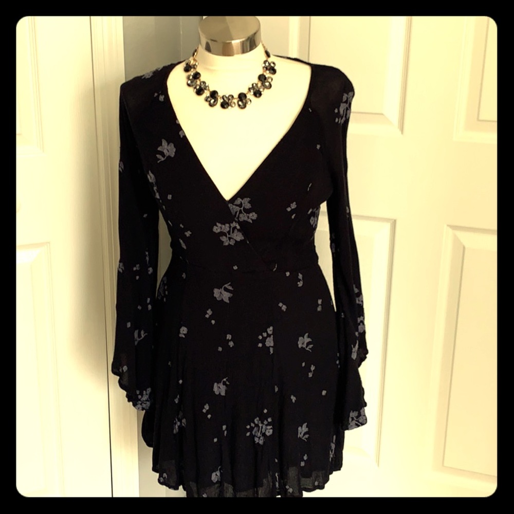 Euc free people jasmine dress, black, 10